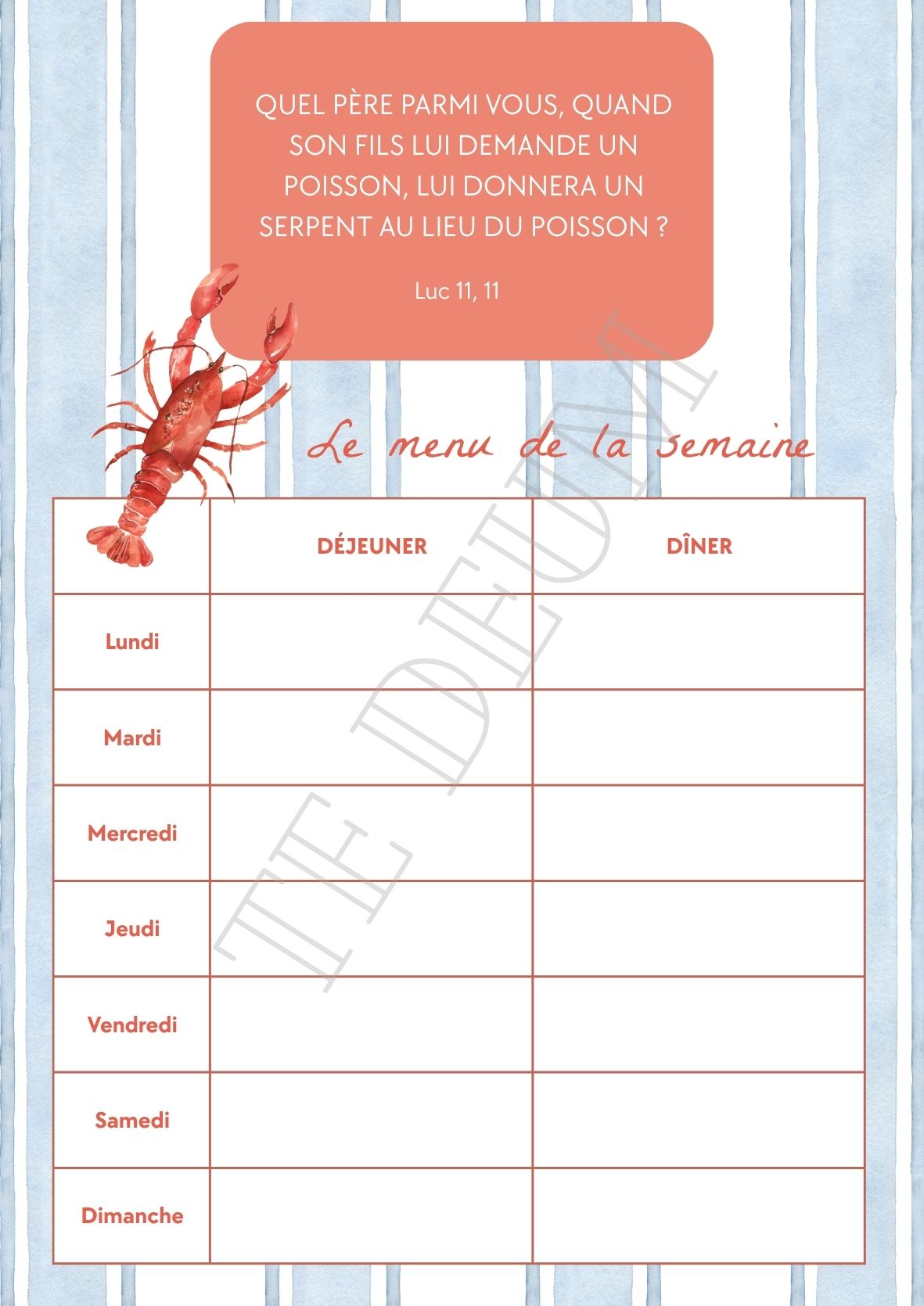 Planning Menu - 12 Template pour l'année – Image 13
