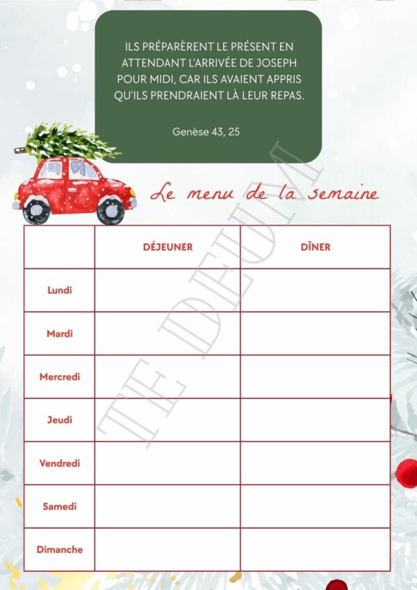 Planning Menu - 12 Template pour l'année – Image 5
