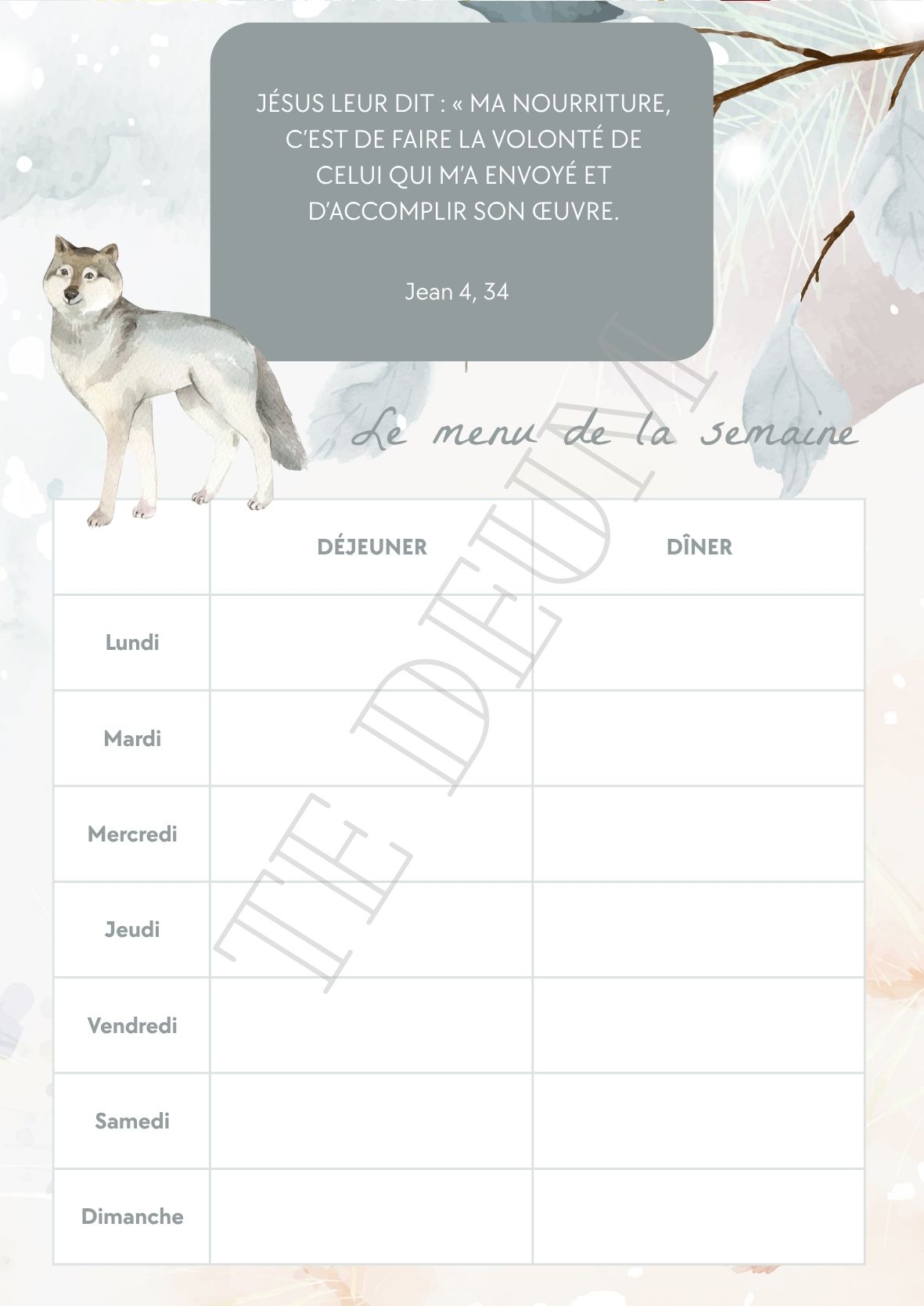 Planning Menu - 12 Template pour l'année – Image 6