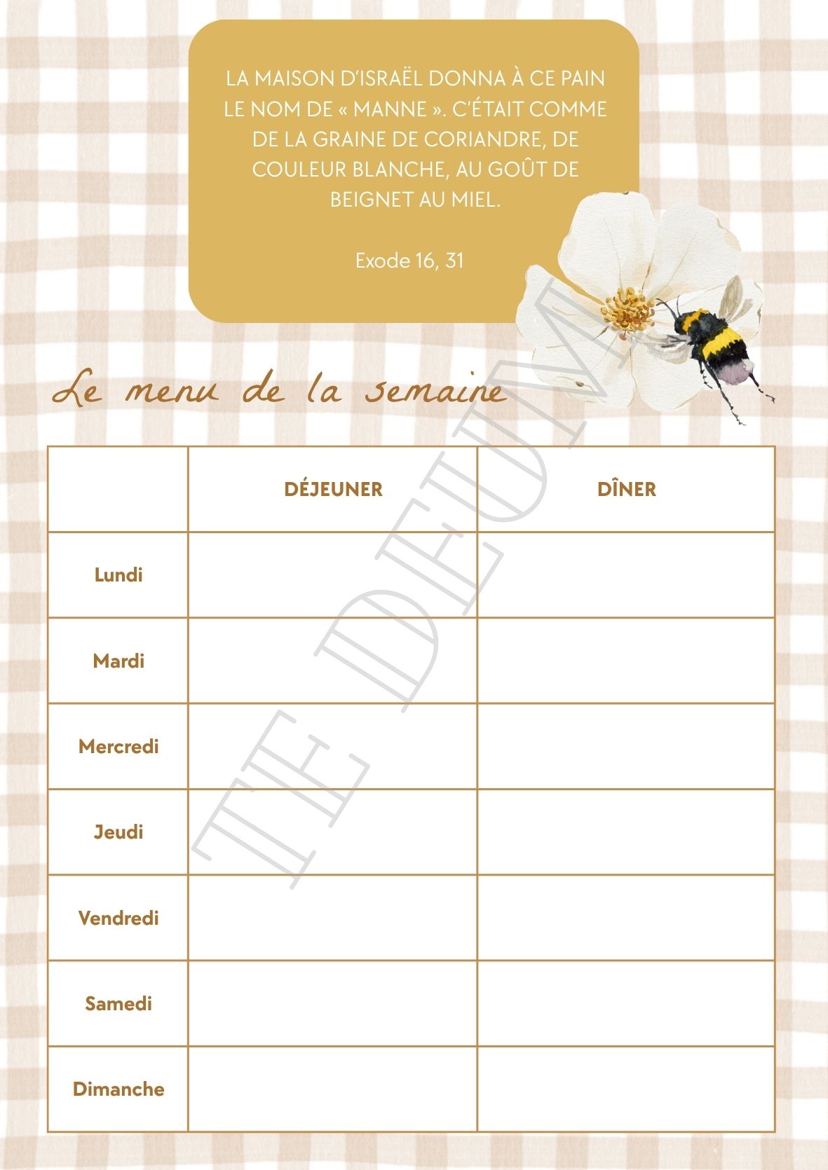 Planning Menu - 12 Template pour l'année – Image 12