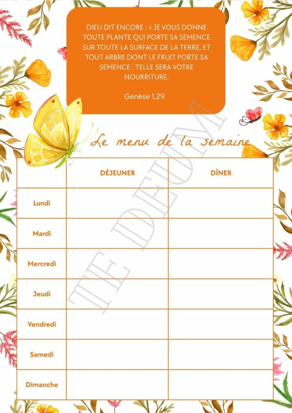 Planning Menu - 12 Template pour l'année – Image 11