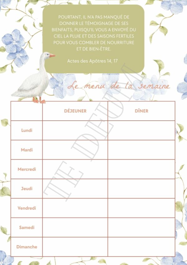 Planning Menu - 12 Template pour l'année – Image 10