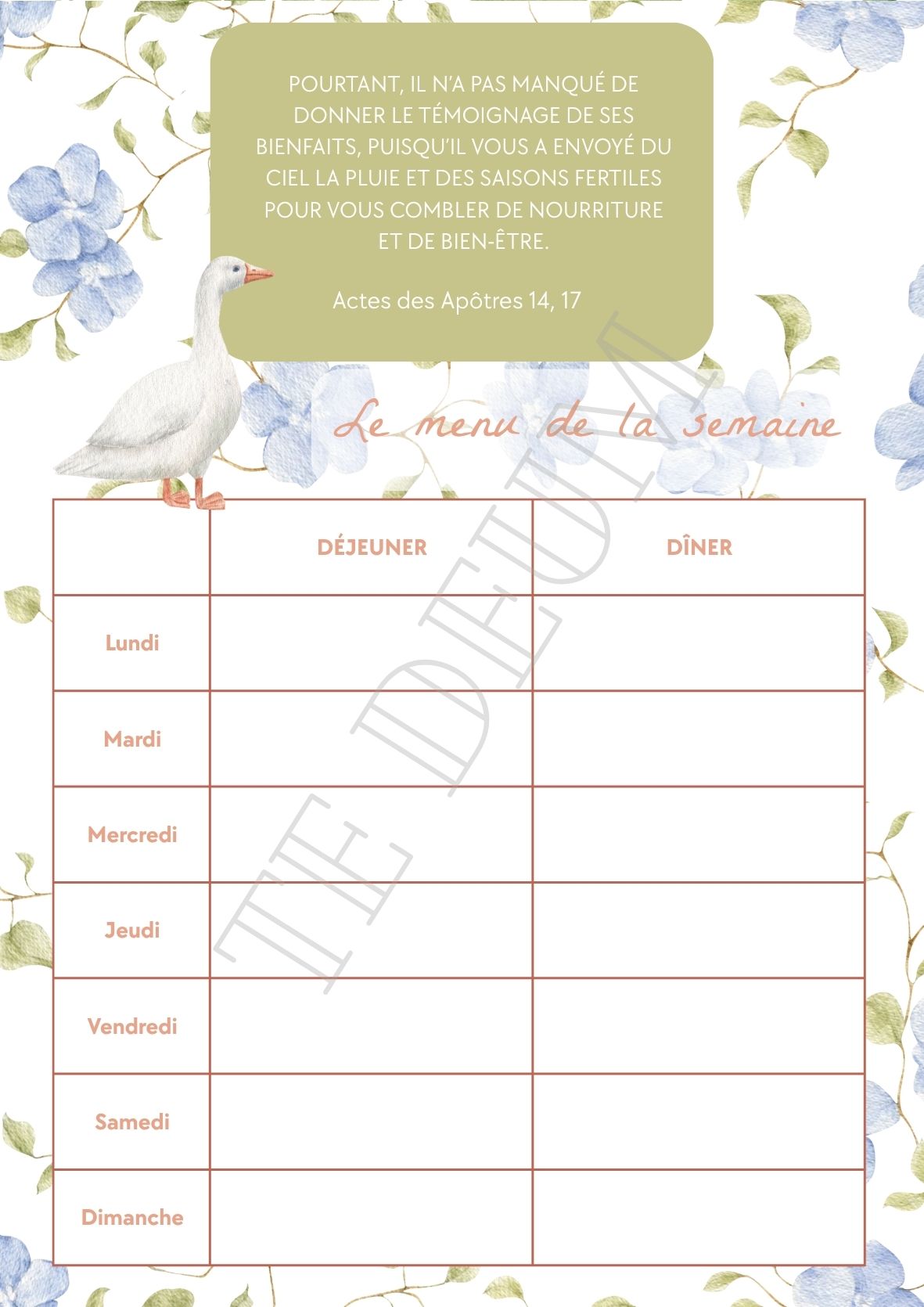 Planning Menu - 12 Template pour l'année – Image 10