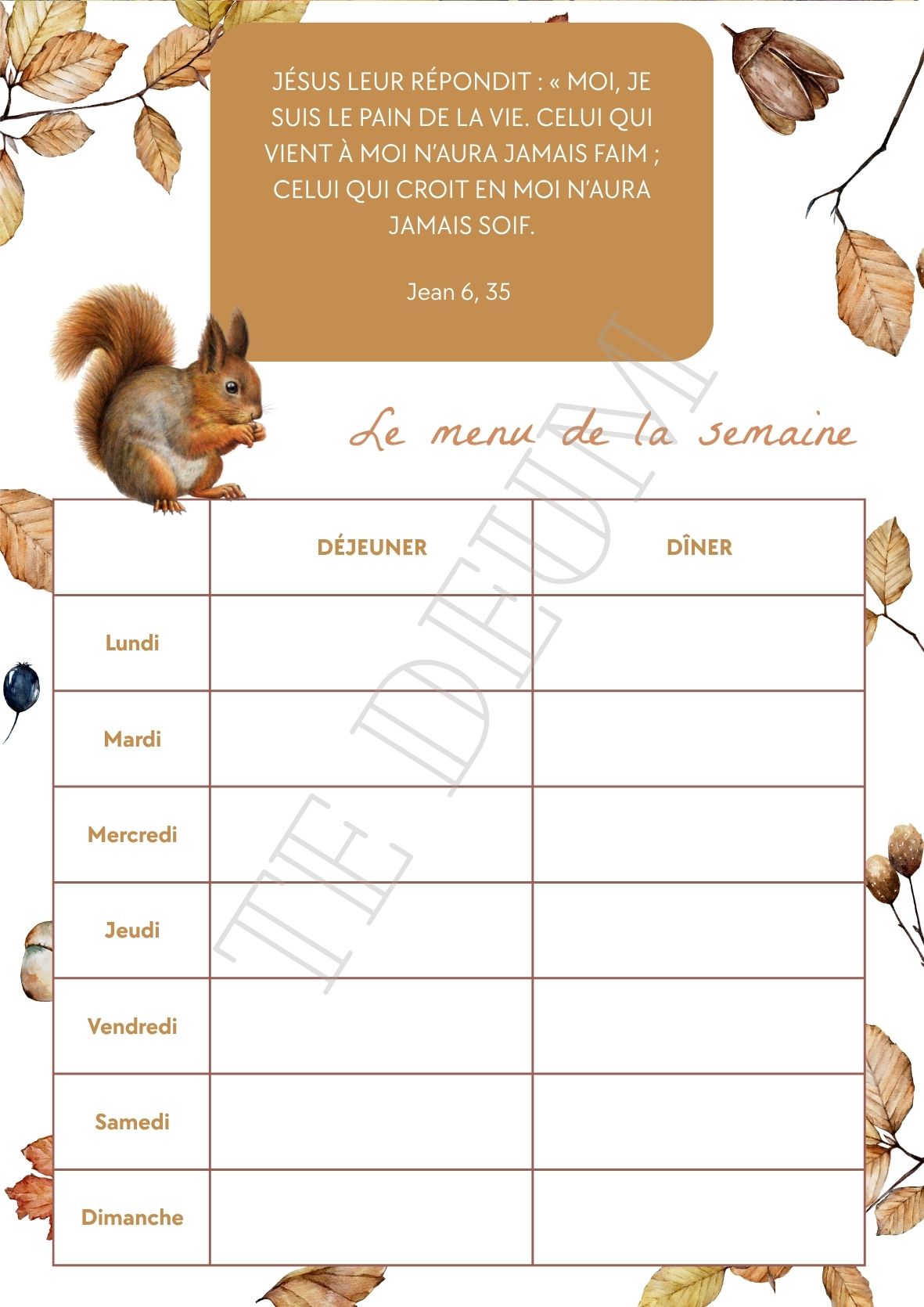 Planning Menu - 12 Template pour l'année – Image 4